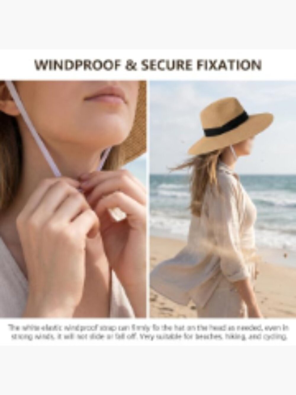 Foldable Wide Brim Straw Sun Hat for Beach Vacation - Picture 5 of 7